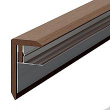 F-profiel (WPC + Aluminium), lengte 3600mm, Teak
